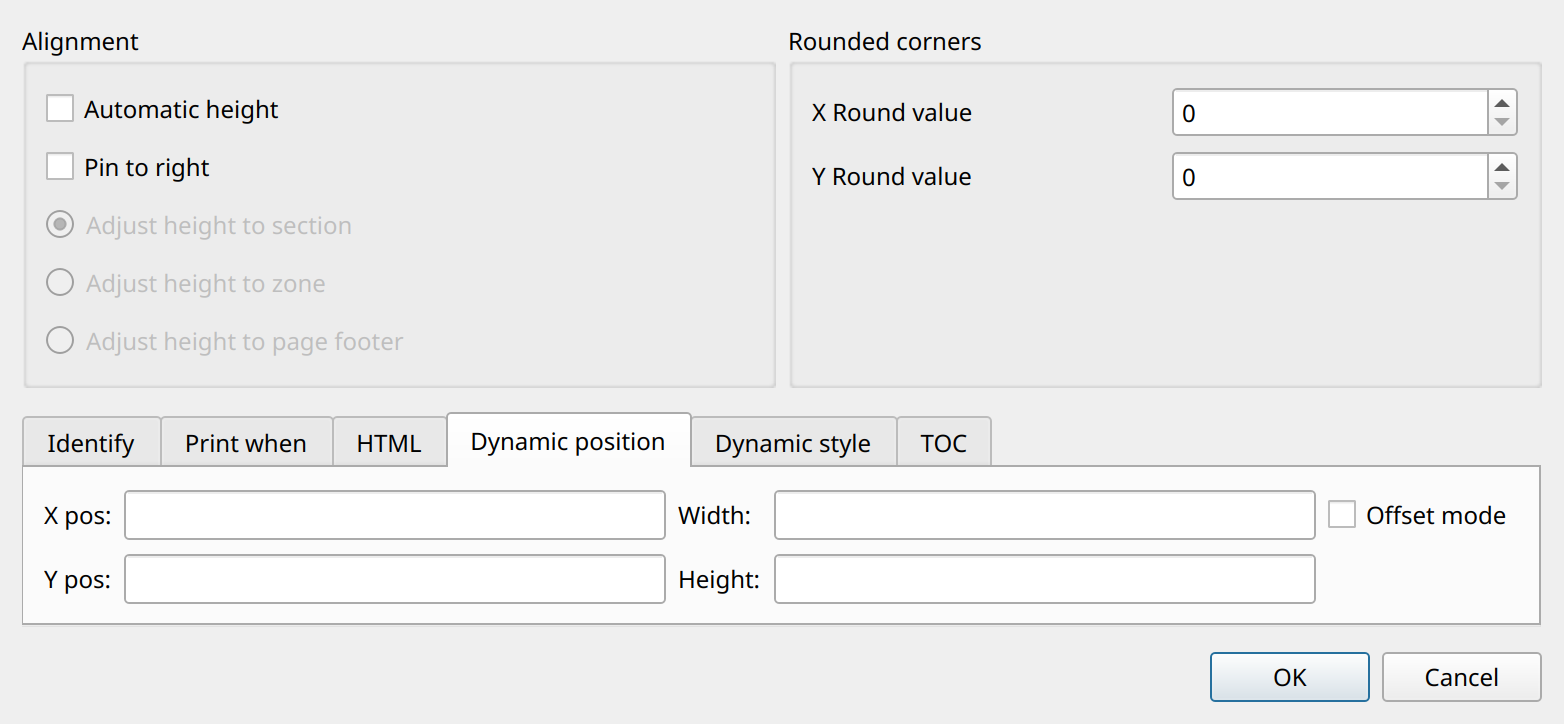 rectangle properties dynamic position